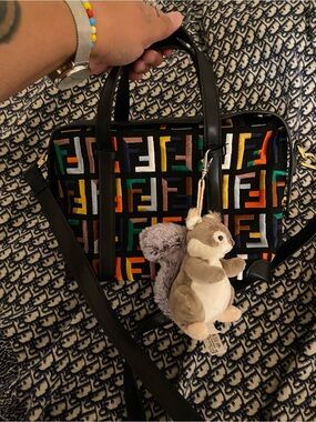 Multicolor FF Logo Satchel Bag - Black